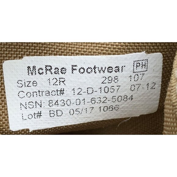 McRae Footwear Combat Boots 12R Vibram Sole Tan Military Tactical Hot Weather - Picture 2 of 15